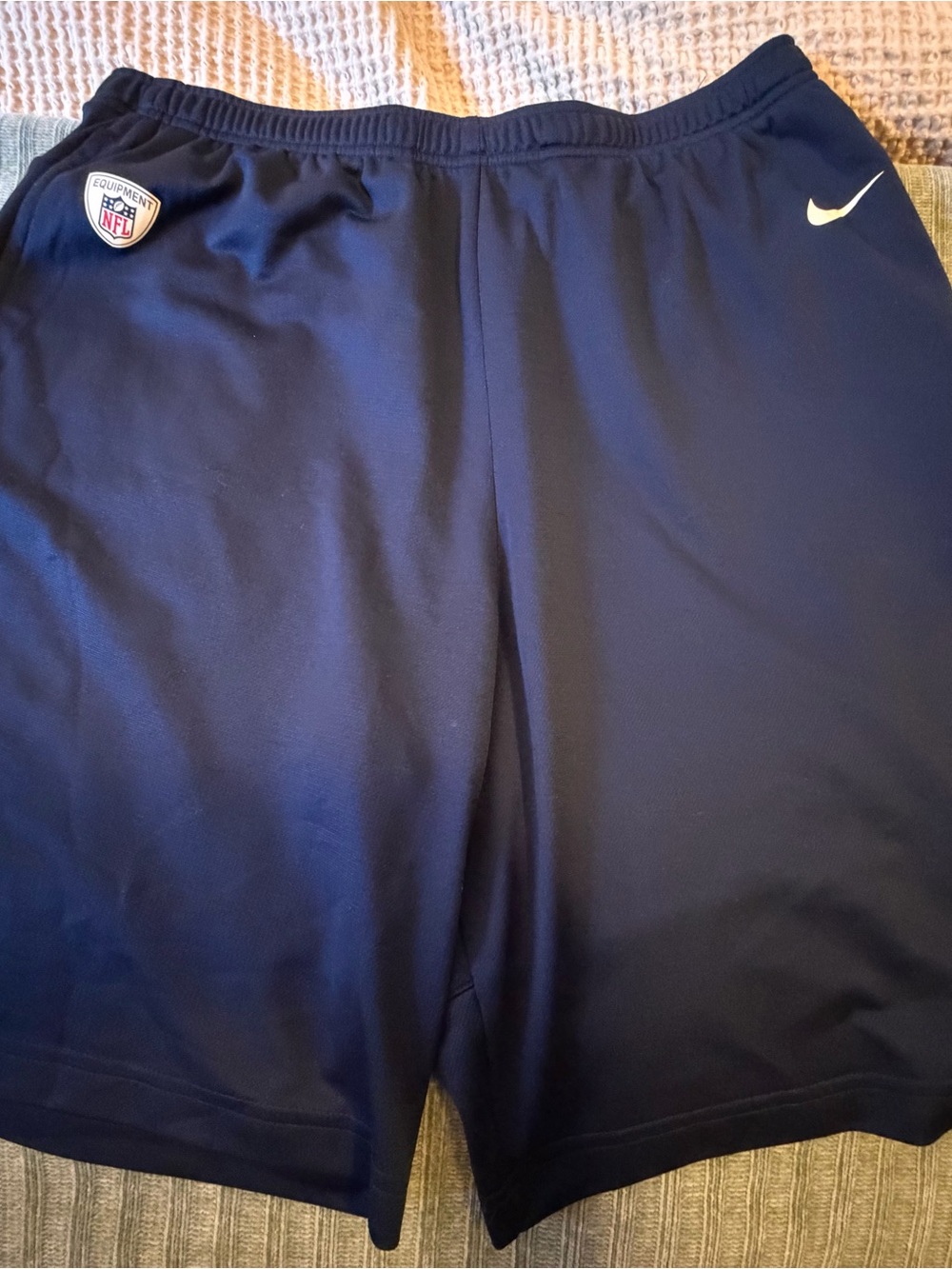 Nike Navy Men’s Athletic Shorts with Patriots Logo